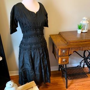 Vintage 1950’s Black Taffeta Dress